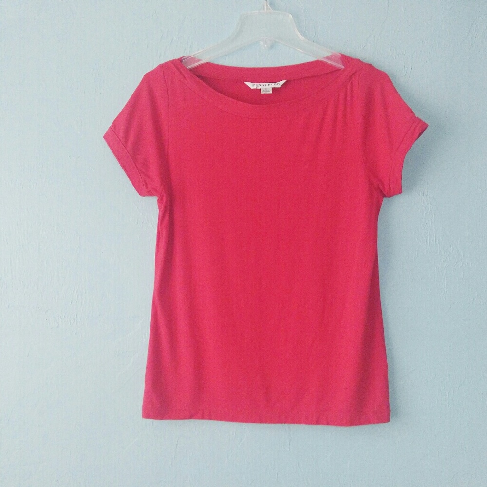 Pendleton Red Boatneck Top Medium - image 1